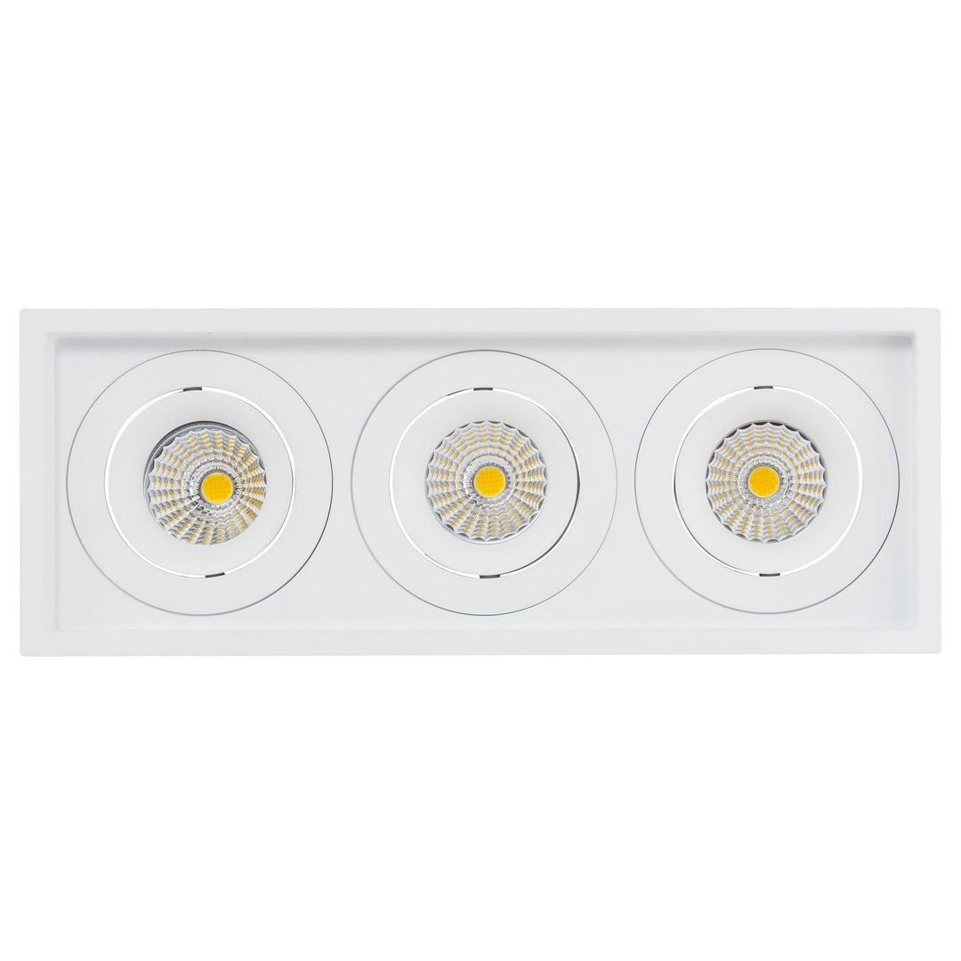 HCP-81328123 | HCP-81348123 - White 3 x Square Tilt 13w D2W Recessed LED Downlight