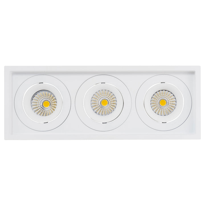 HCP-81328123 | HCP-81348123 - White 3 x Square Tilt 13w D2W Recessed LED Downlight