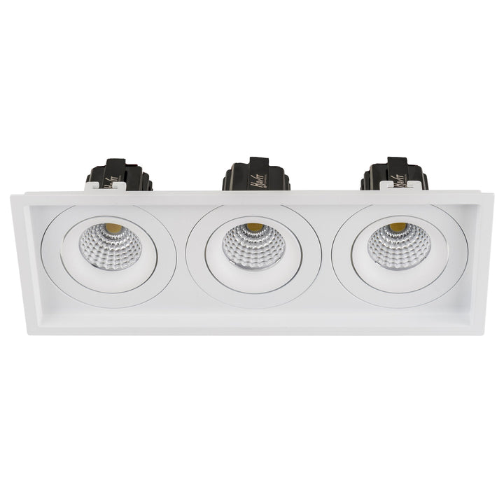 HCP-81328123 | HCP-81348123 - White 3 x Square Tilt 13w D2W Recessed LED Downlight