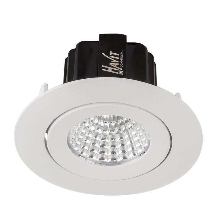 HCP-81390237 | HCP-81390247 - White Round Tilt 7.2w 24v DC Recessed LED Downlight