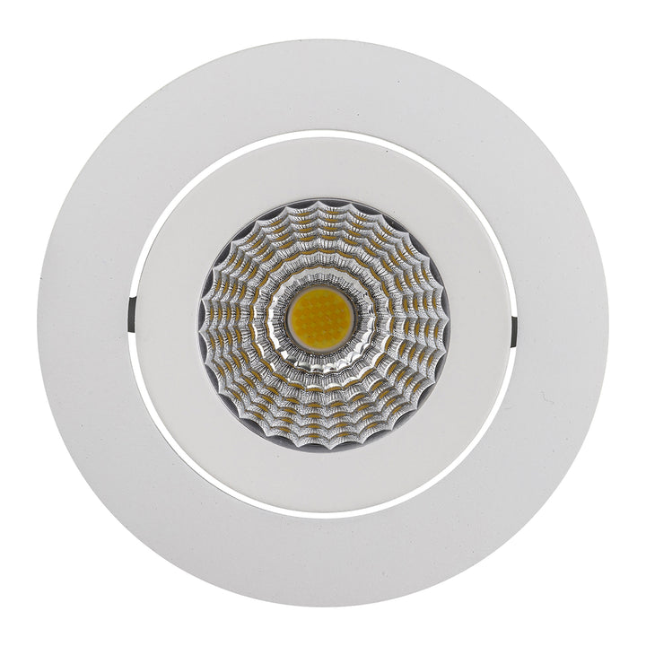 HCP-81390237 | HCP-81390247 - White Round Tilt 7.2w 24v DC Recessed LED Downlight