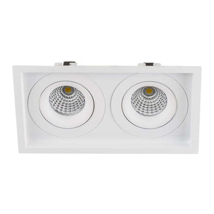 HCP-81391137 | HCP-81391147- White Square Recessed Tilt 2 x 7.2w 24v DC Recessed LED Downlight