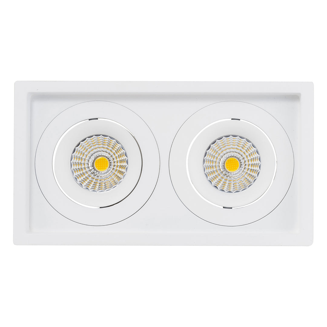 HCP-81391137 | HCP-81391147- White Square Recessed Tilt 2 x 7.2w 24v DC Recessed LED Downlight