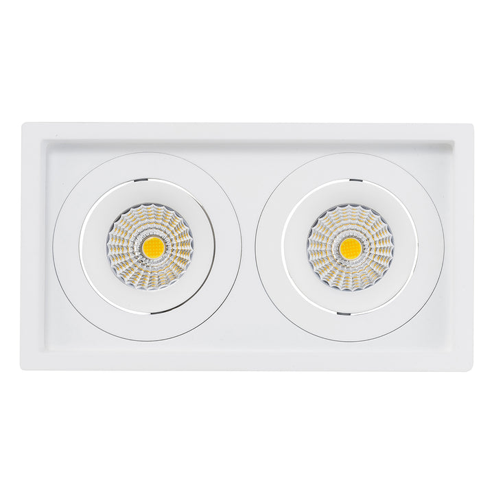 HCP-81391137 | HCP-81391147- White Square Recessed Tilt 2 x 7.2w 24v DC Recessed LED Downlight