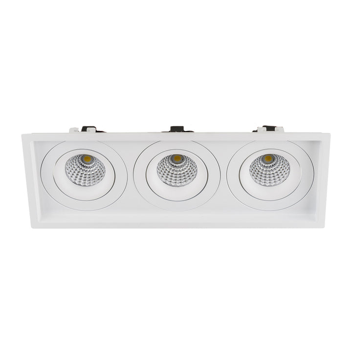 HCP-81391237 | HCP-81391247 - White Square Recessed Tilt 3 x 7.2w Recessed LED Downlight