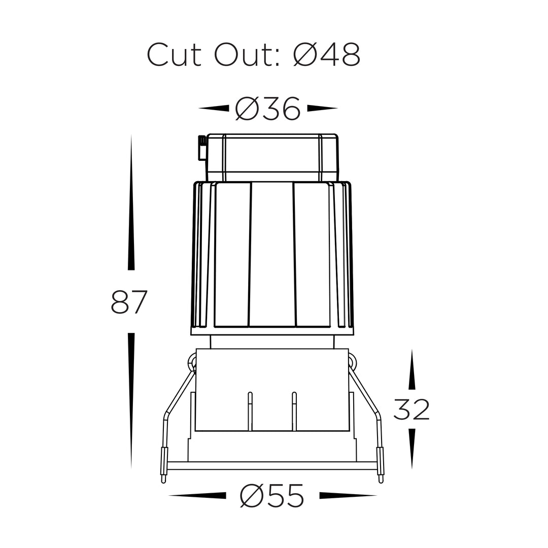 HCP-81327209 / HCP-81347209 - White Round Fixed 9w Mini Recessed LED Downlight