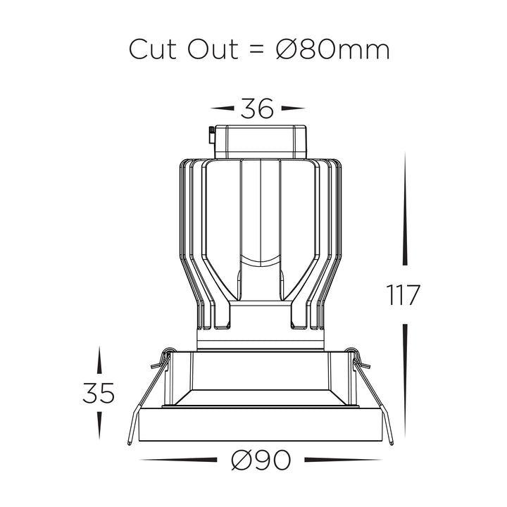 HCP-81321517 | HCP-81341517 - White Round Fixed 17w Recessed LED Downlight