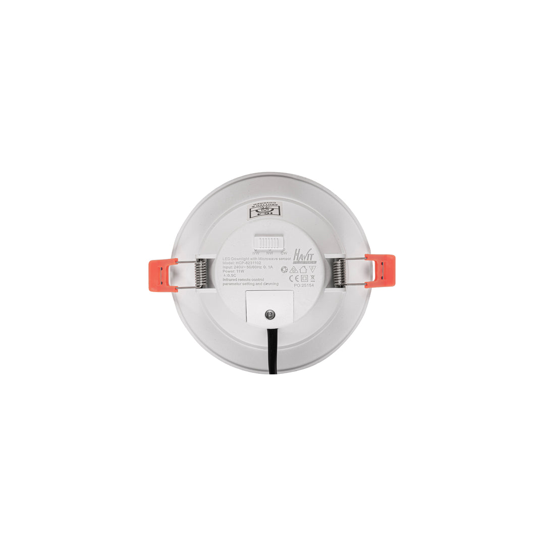 HCP-8231102- 11w White Polycarbonate LED Downlight with Microwave Sensor
