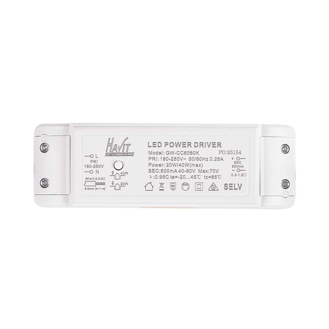 HCP-8234012- 20w-40w Adjusable Wattage White Recessed LED Downlight