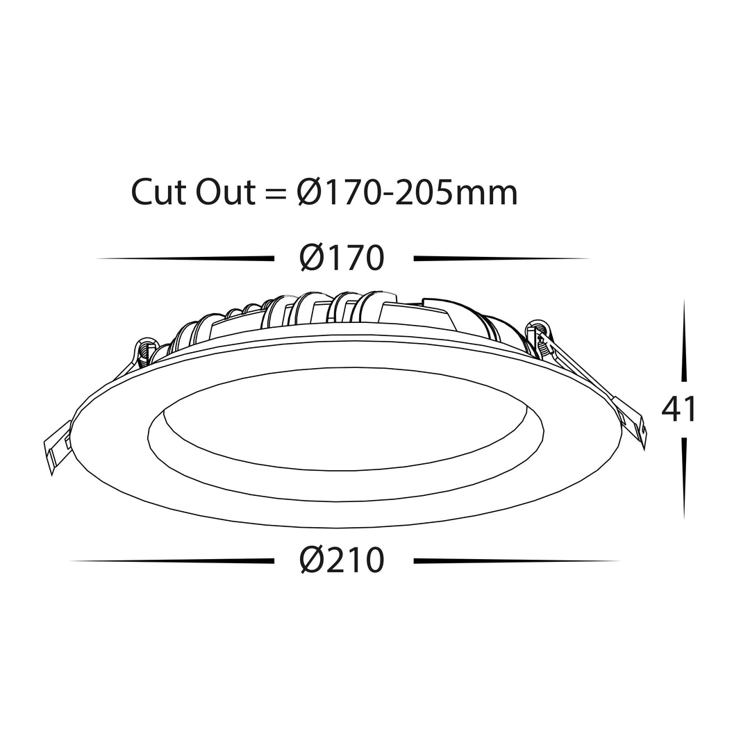 HCP-8234012- 20w-40w Adjusable Wattage White Recessed LED Downlight