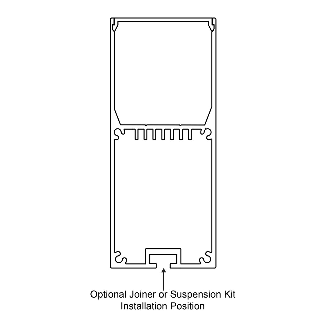 HCP-4423890 - Black Square Slimline Suspended Aluminium Profile