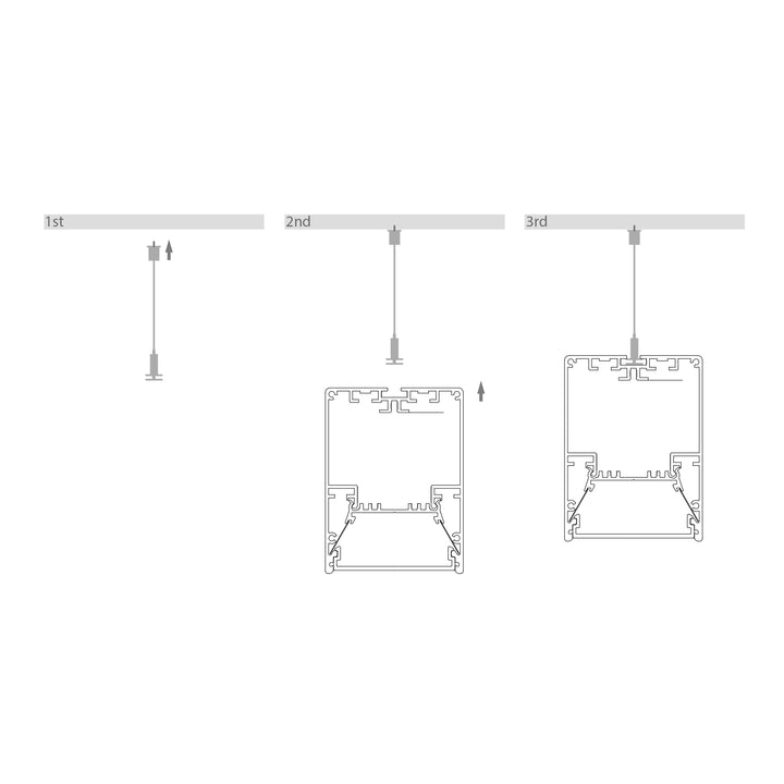 HCP-4435270 - White Square Suspended Aluminium Profile