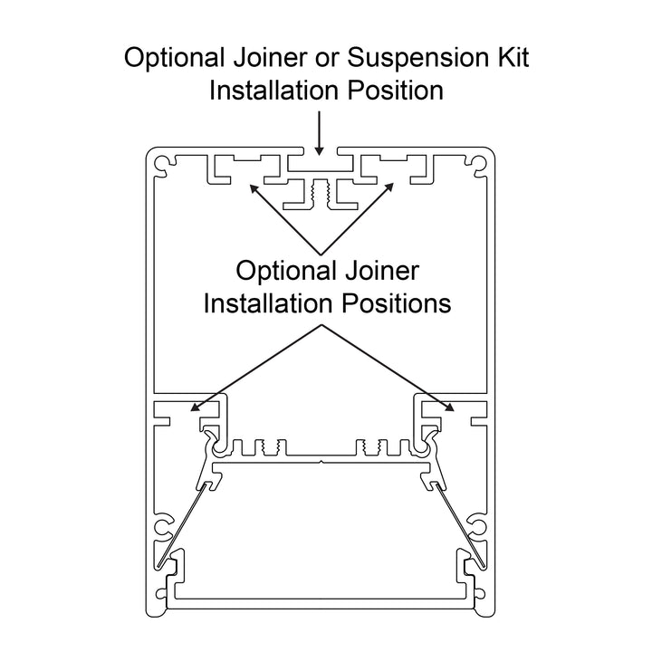 HCP-4425270 - Black Square Suspended Aluminium Profile