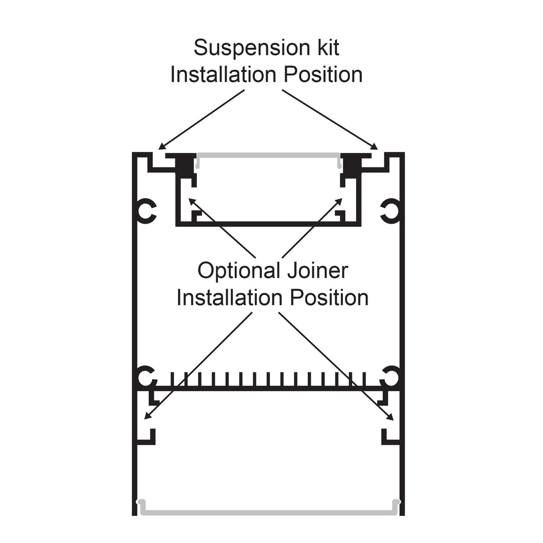 HCP-4426080 - Black Square Up &amp; Down Suspended Aluminium Profile