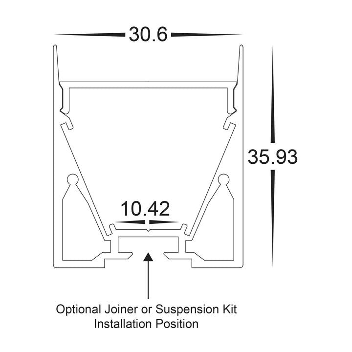 HCP-4433136 - White Square Suspended Aluminium Profile