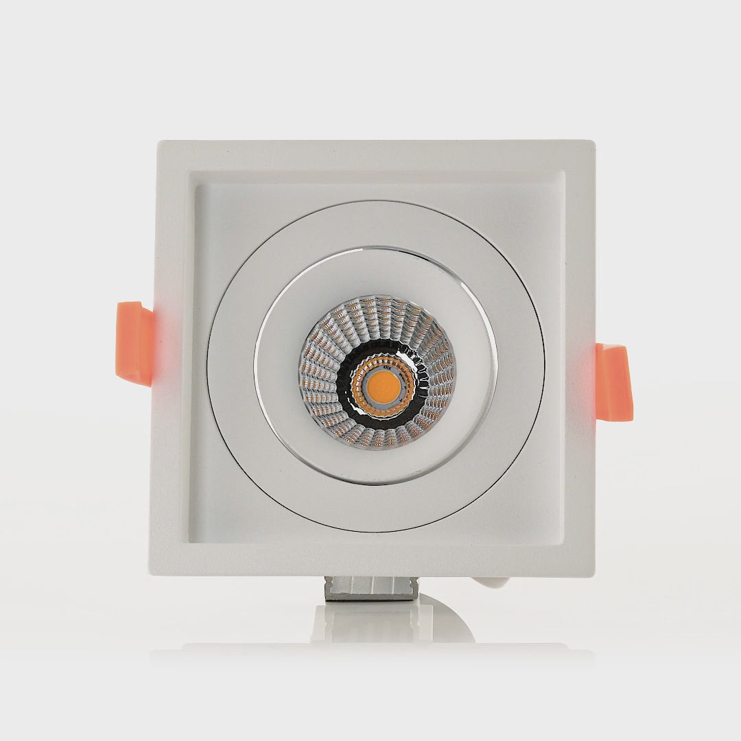 HCP-81391037 | HCP-81391047 - White Square Tilt 7.2w 24v DC Recessed LED Downlight