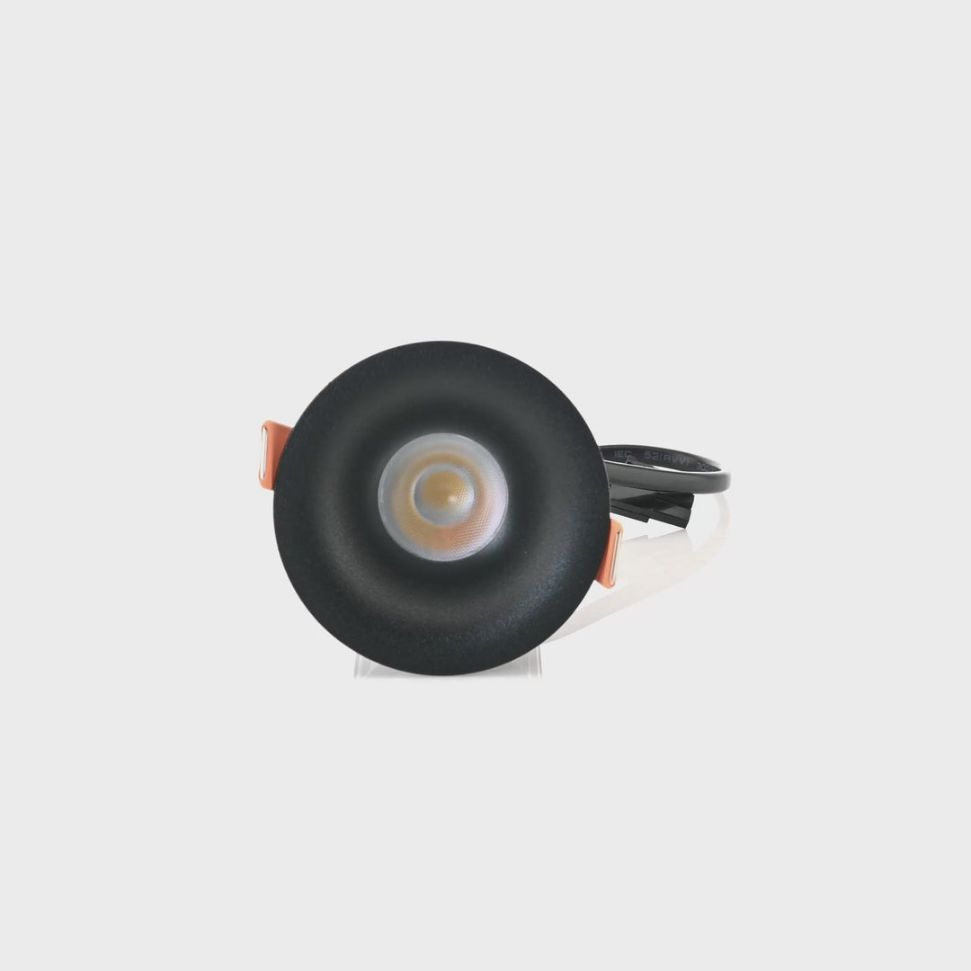 HCP-81227409 / HCP-81247409 - Black Round Fixed 9w Mini Recessed LED Downlight
