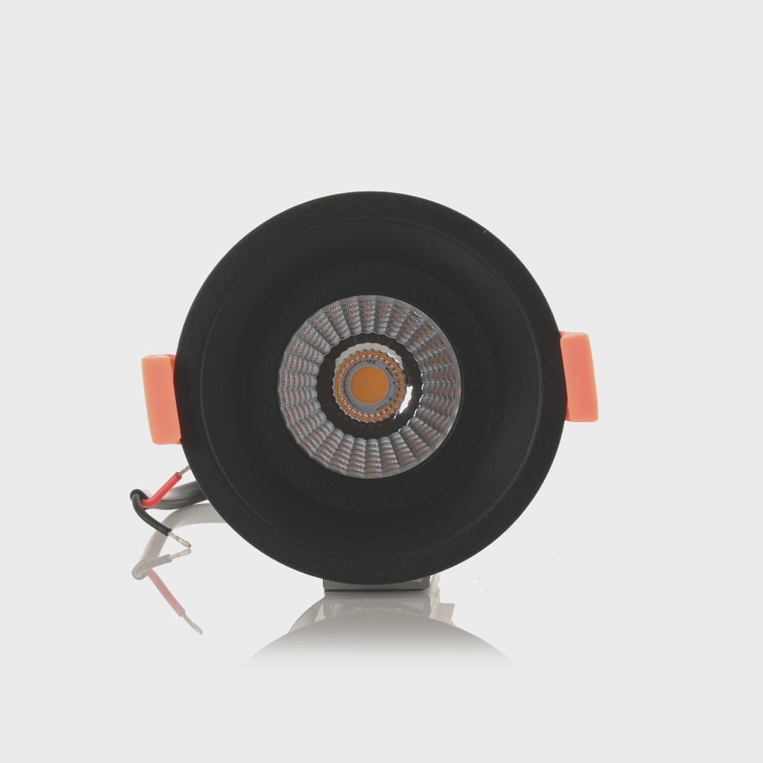 HCP-81290337 | HCP-81290347 - Black Round Deep Fixed 7.2w 24v DC Recessed LED Downlight