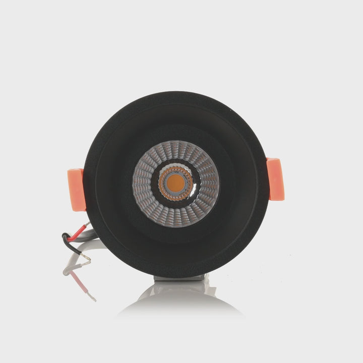 HCP-81290337 | HCP-81290347 - Black Round Deep Fixed 7.2w 24v DC Recessed LED Downlight