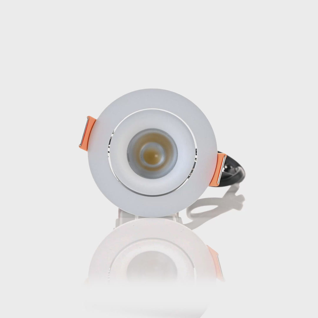 HCP-81327509 / HCP-81347509 - White Round Tilt 9w Mini Recessed LED Downlight