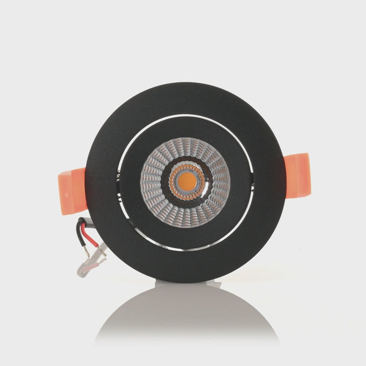 HCP-81290637 | HCP-81290647 - Black Round Tilt 7.2w 24v DC Recessed LED Downlight
