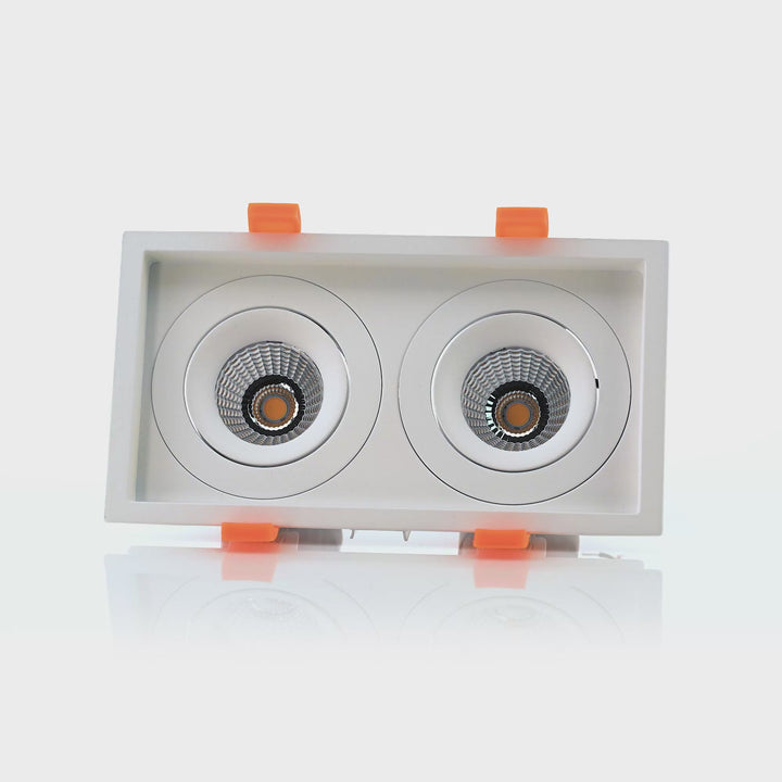 HCP-81391137 | HCP-81391147- White Square Recessed Tilt 2 x 7.2w 24v DC Recessed LED Downlight