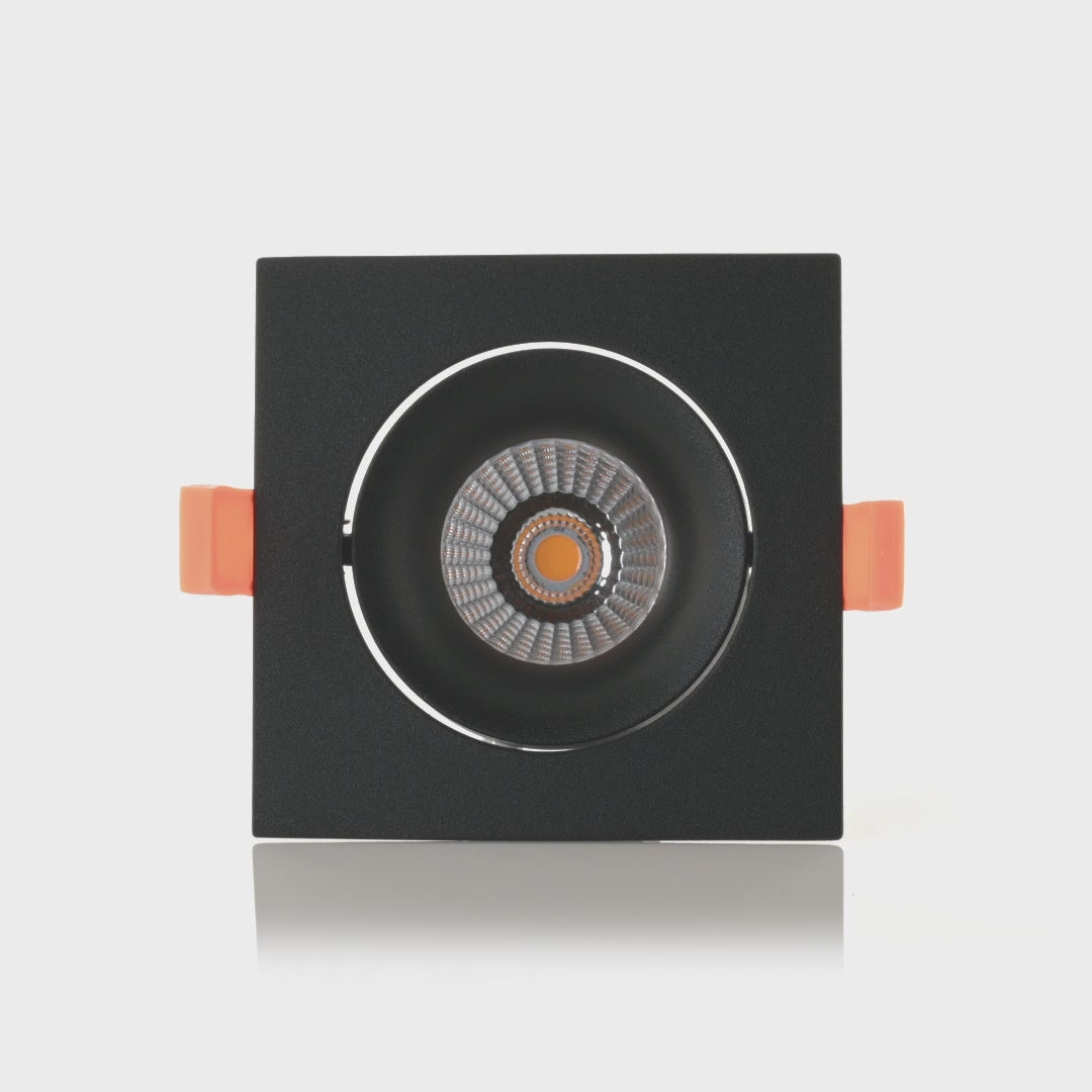 HCP-81290937 | HCP-81290947 - Black Square Tilt 7.2w 24v DC Recessed LED Downlight