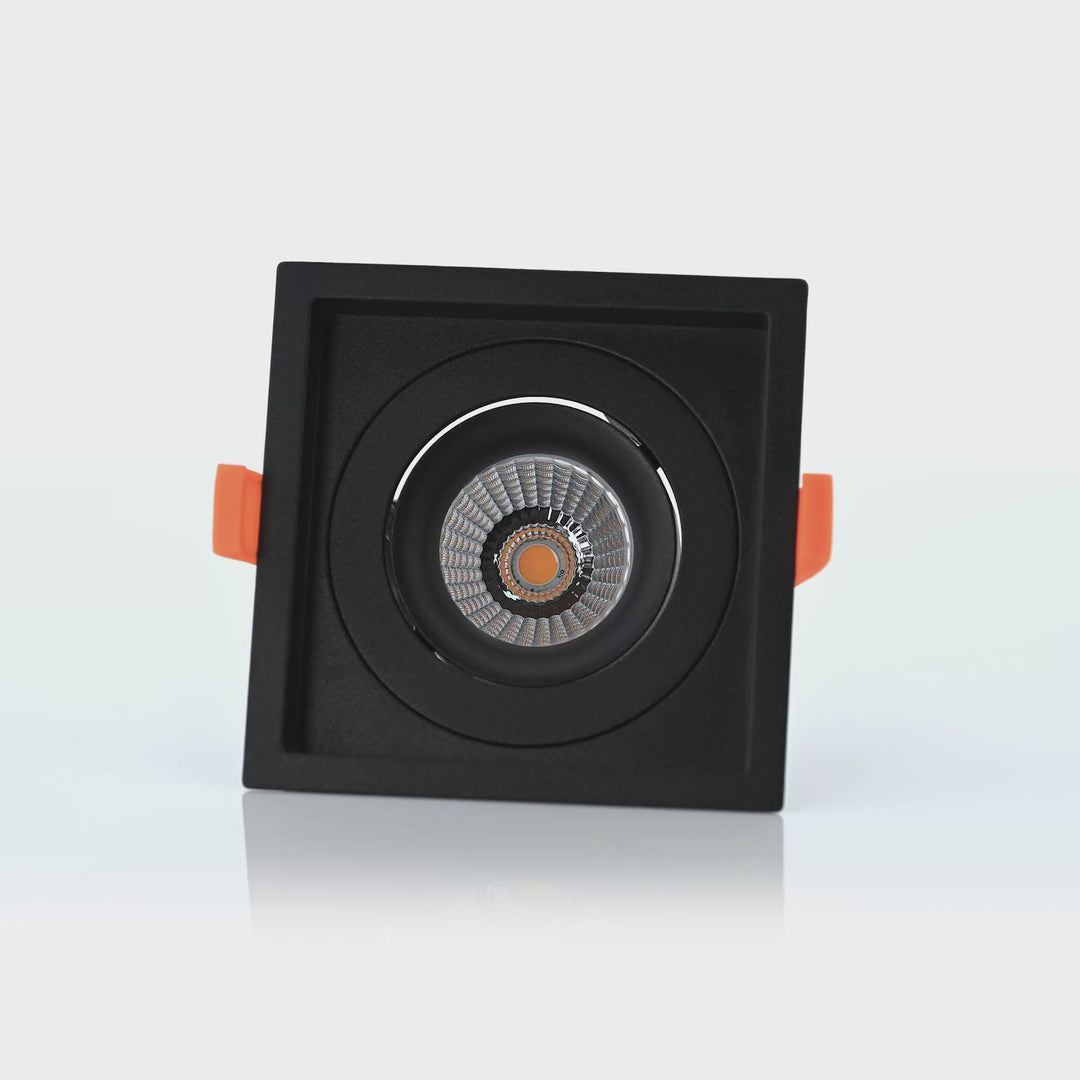 HCP-81291037 | HCP-81291047 - Black Square Tilt 7.2w 24v DC Recessed LED Downlight