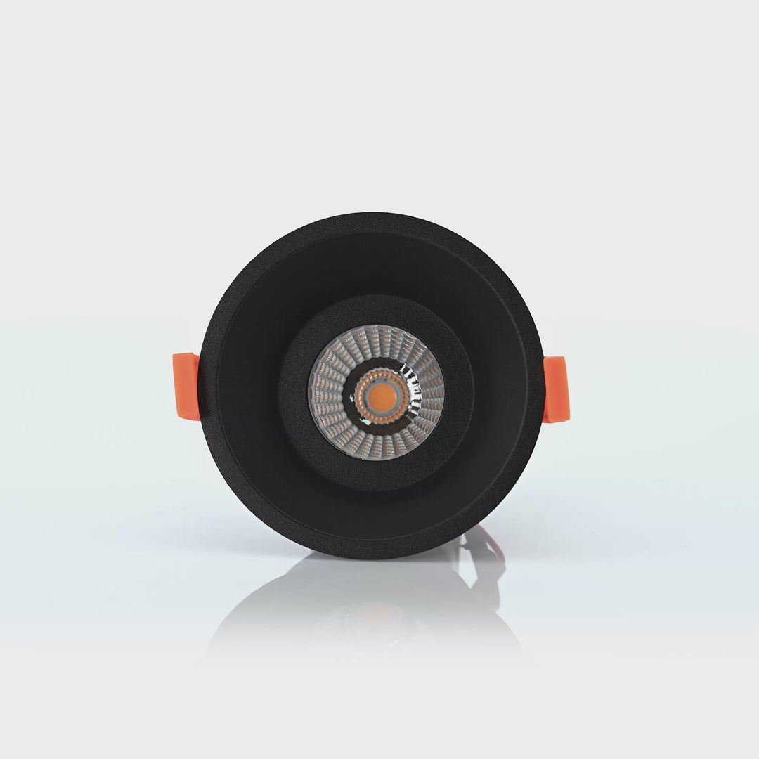 HCP-81290437 | HCP-81290447 - Black Round Deep Fixed 7.2w 24v DC Recessed LED Downlight