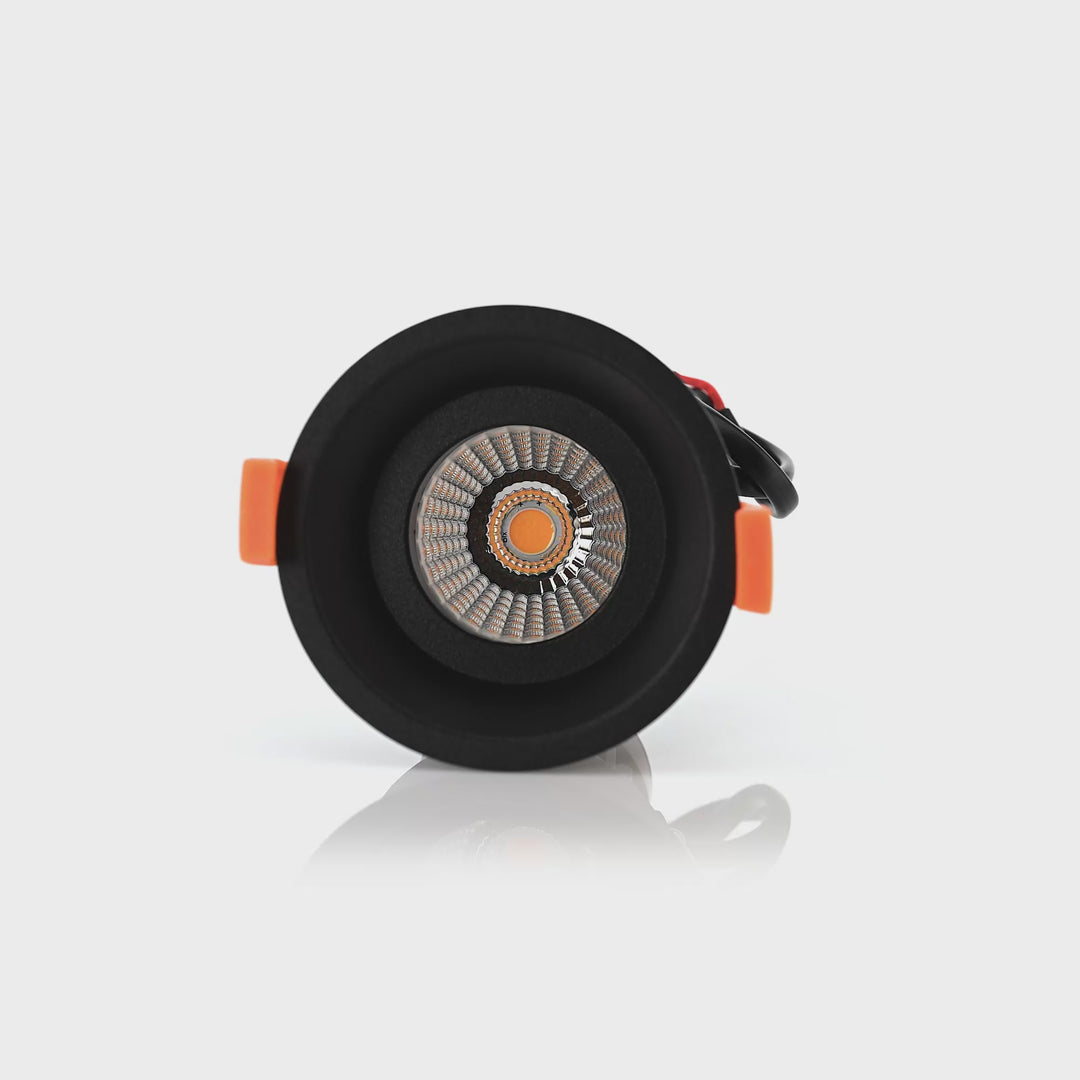 HCP-81290337 | HCP-81290347 - Black Round Deep Fixed 7.2w 24v DC Recessed LED Downlight