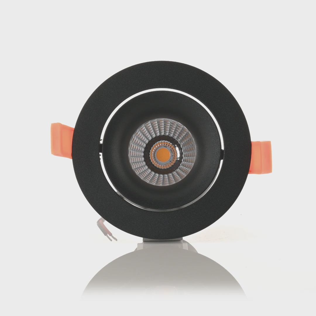 HCP-81290537 | HCP-81290547  - Black Round Tilt 7.2w 24v DC Recessed LED Downlight