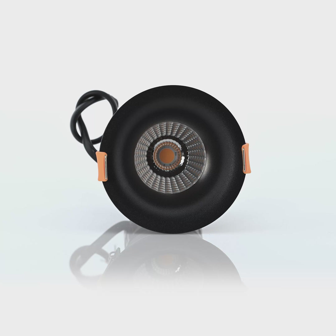 HCP-81291337 | HCP-81291347 - Black Round Fixed 7.2w 24v DC Recessed LED Downlight