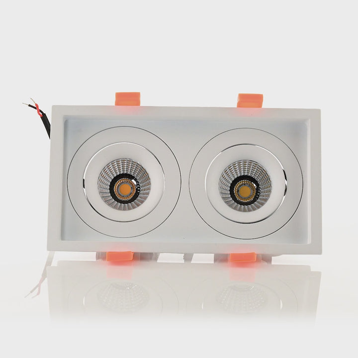HCP-81391137 | HCP-81391147- White Square Recessed Tilt 2 x 7.2w 24v DC Recessed LED Downlight