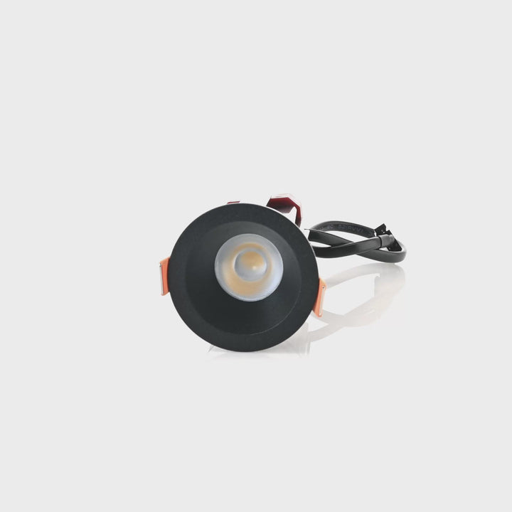 HCP-81227109 / HCP-81247109 - Black Round Fixed 9w Mini Recessed LED Downlight