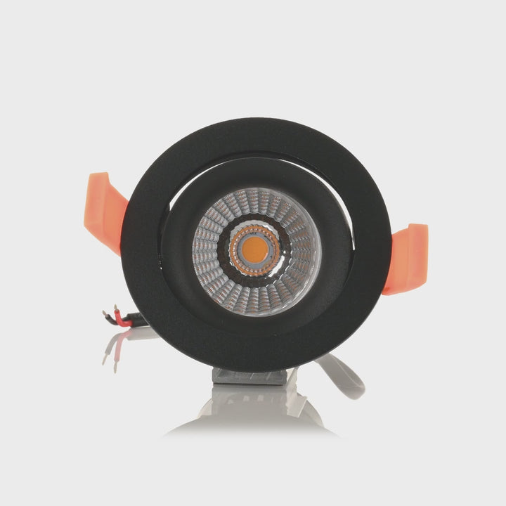 HCP-81290237 | HCP-81290247 - Black Round Tilt 7.2w 24v DC Recessed LED Downlight