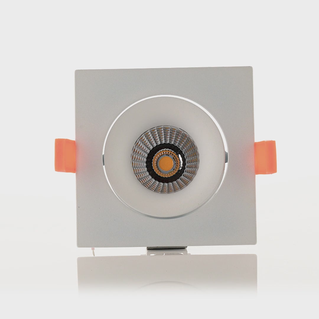 HCP-81390937 | HCP-81390947 - White Square Tilt 7.2w 24v DC Recessed LED Downlight