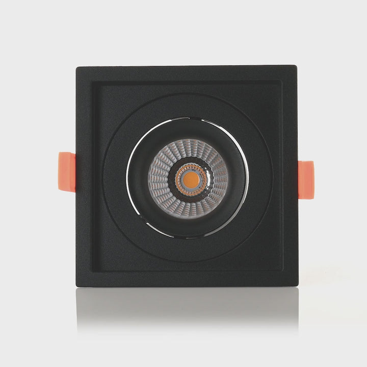 HCP-81291037 | HCP-81291047 - Black Square Tilt 7.2w 24v DC Recessed LED Downlight