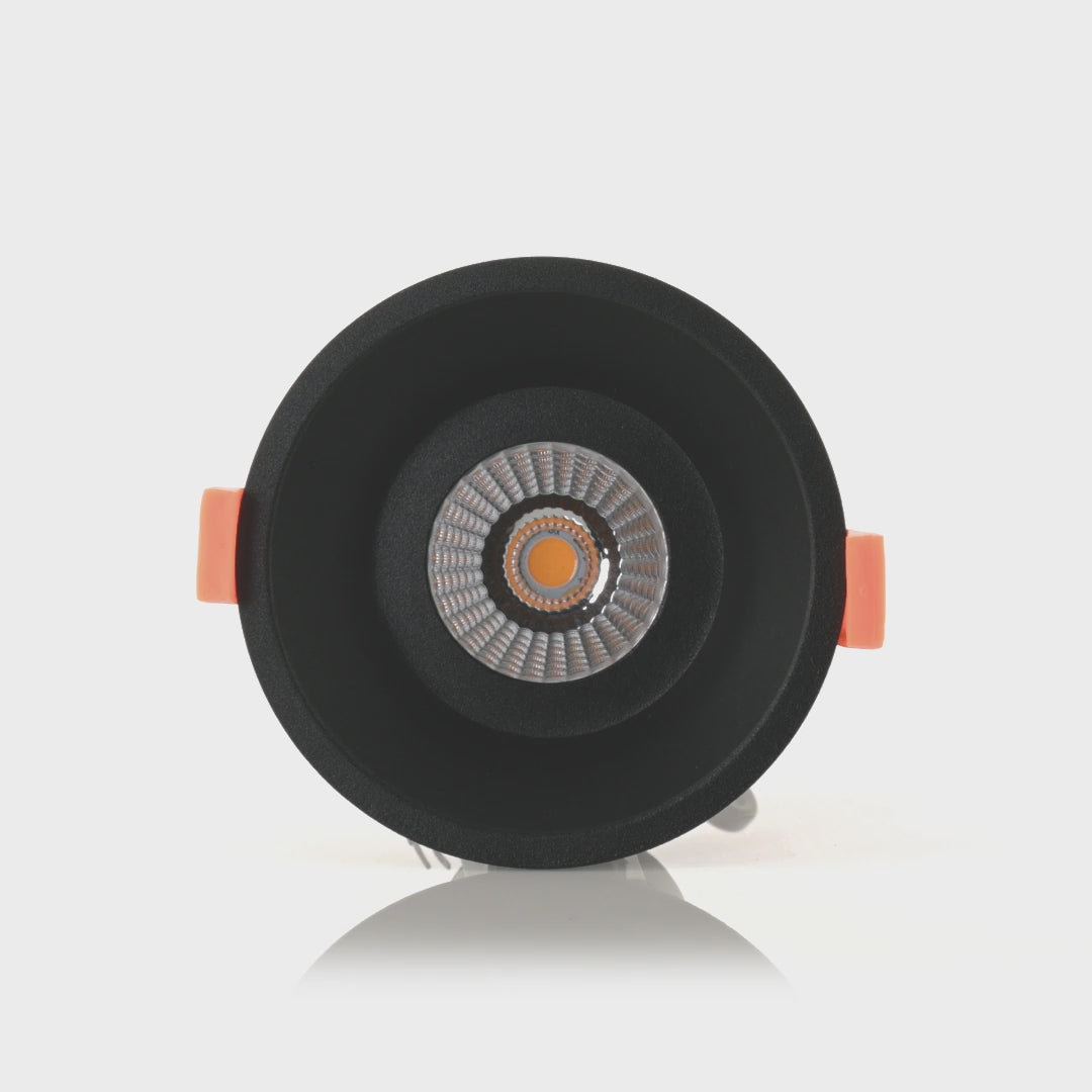 HCP-81290437 | HCP-81290447 - Black Round Deep Fixed 7.2w 24v DC Recessed LED Downlight