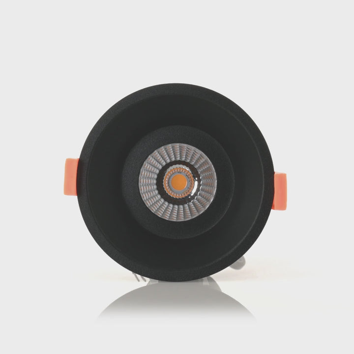 HCP-81290437 | HCP-81290447 - Black Round Deep Fixed 7.2w 24v DC Recessed LED Downlight