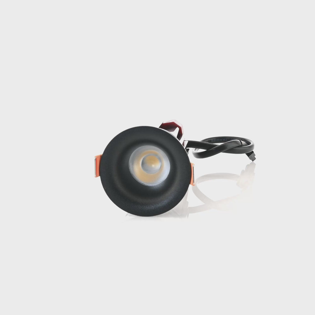 HCP-81227209 / HCP-81247209 - Black Round Fixed 9w Mini Recessed LED Downlight