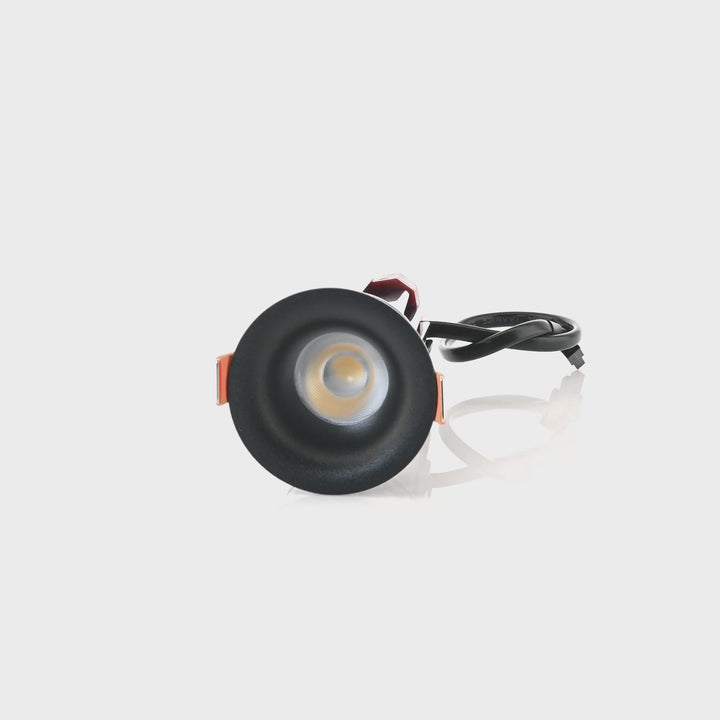 HCP-81227209 / HCP-81247209 - Black Round Fixed 9w Mini Recessed LED Downlight