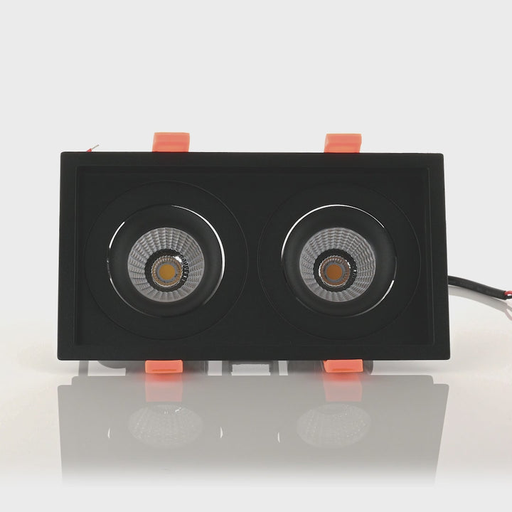 HCP-81291137 | HCP-81291147- Black Square Recessed Tilt 2 x 7.2w 24v DC Recessed LED Downlight