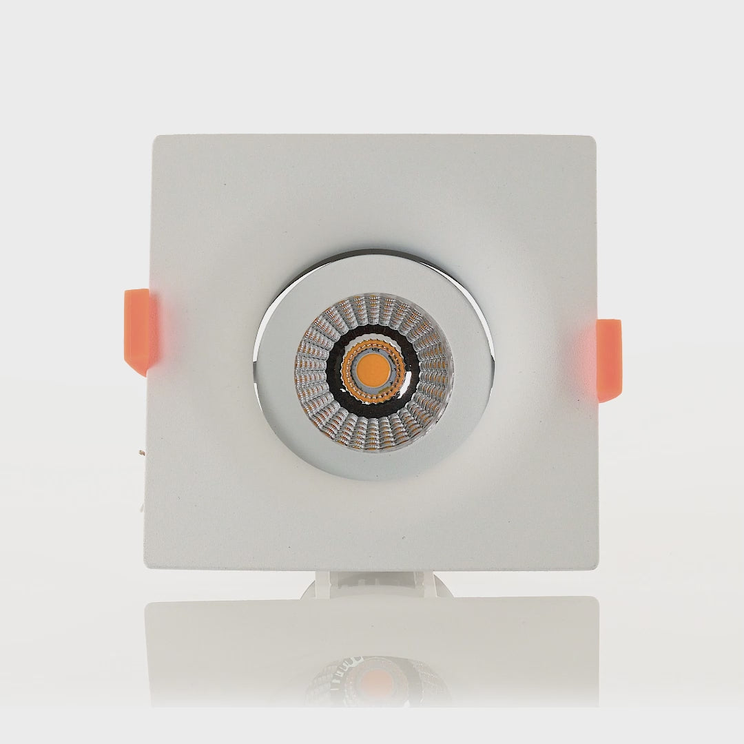 HCP-81390837 | HCP-81390847 - White Square Tilt 7.2w 24v DC Recessed LED Downlight