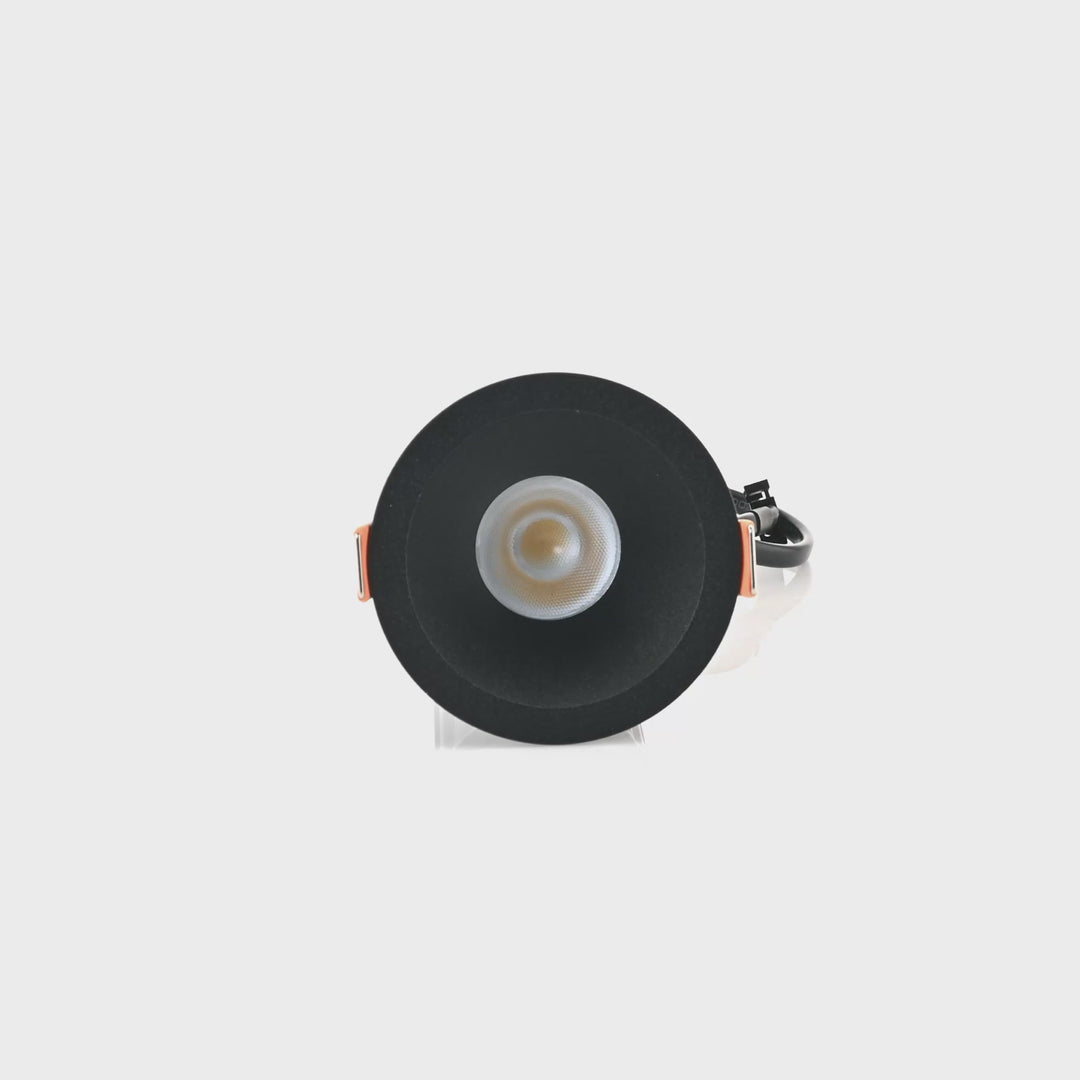 HCP-81227309 / HCP-81247309 - Black Round Fixed 9w Mini Recessed LED Downlight