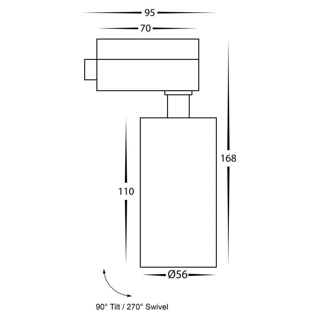 HCP-1020901 - Single Circuit 9W Dimmable Black Track Head