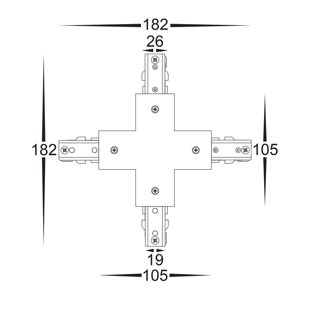 HCP-102100-XSC - Black Single Circuit X-Shape Connector