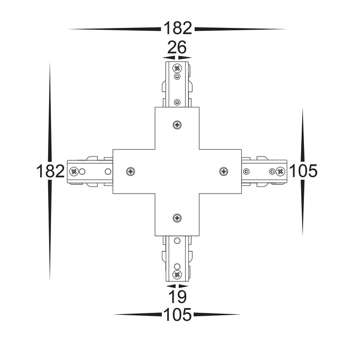 HCP-102100-XSC - Black Single Circuit X-Shape Connector