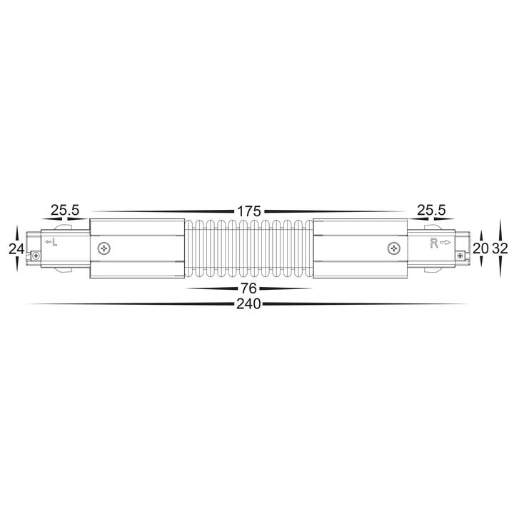 HCP-102300-FC - Black Three Circuit Flexible Connector