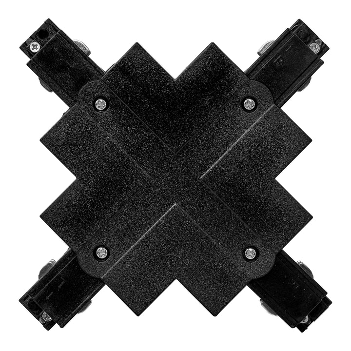 HCP-102301-XSC - Black Three Circuit Recessed Track X-Shape Connector