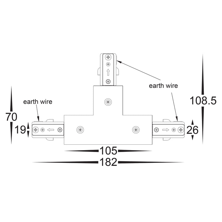 HCP-103100-TSC - White Single Circuit T-Shape Connector